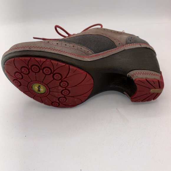 JAMBU Seattle Lace-Up Wing Tipped Heeled Oxford, Dark Charcoal/Red Accents, 6M - Picture 9 of 11